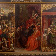 Ronald de Jager Restauratie en Conservatie van Schilderijen Gerechtigheidstriptiek middenpaneel voor restauratie achterkant