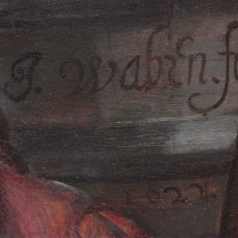 Ronald de Jager Restauratie en Conservatie van Schilderijen Gerechtigheidstriptiek middenpaneel na restauratie detail signatuur