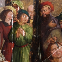 Ronald de Jager Restauratie en Conservatie van Schilderijen Gerechtigheidstriptiek rechterzijluik tijdens restauratie detail