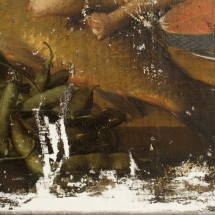 Ronald de Jager Restauratie en Conservatie van Schilderijen Floris van Schooten Keukenstuk tijdens restauratie detail