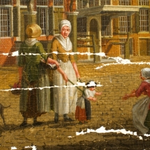 Ronald de Jager Restauratie en Conservatie van Schilderijen Isaac Ouwater Nieuwstraat Hoorn tijdens restauratie detail
