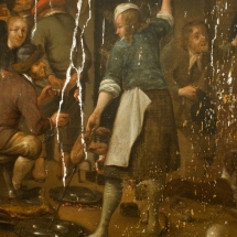 Ronald de Jager Restauratie en Conservatie van Schilderijen Hendrick Bogaert Boerenbruiloft tijdens restauratie detail